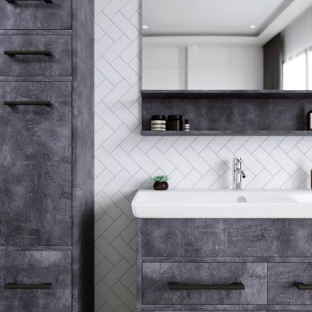 Зеркало Бриклаер ЧИЛИ 90 см, цемент, артикул 4627125415180