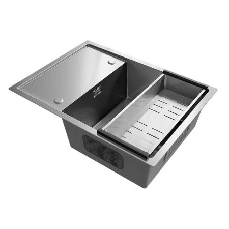 Кухонная мойка Ulgran Steel 680x500, брашированная сталь, артикул US 680-001