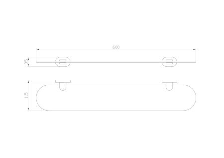 Стеклянная полка для ванной WONZON & WOGHAND FIRST, Хром (WW-8427)