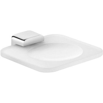 Мыльница подвесная KLUDI E2 4998505 (стекло, белый/хром, на стену, квадратная) ССП, шт