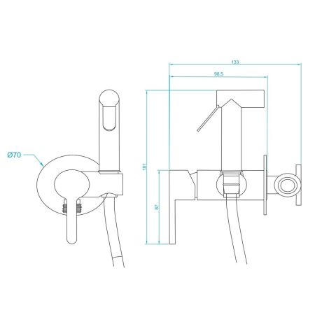 Комплект для гигиенического душа RGW SP-206, артикул 511408206-01