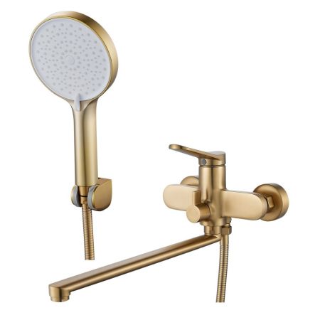 Смеситель для ванны Shevanik S4322G, золотой сатин, артикул S4322G
