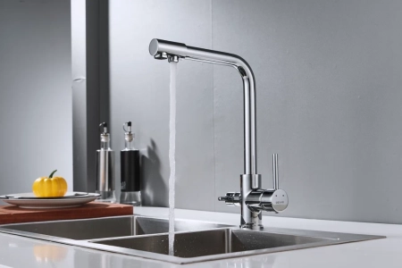 Смеситель для кухни с подключением фильтра Shevanik S328, хром
