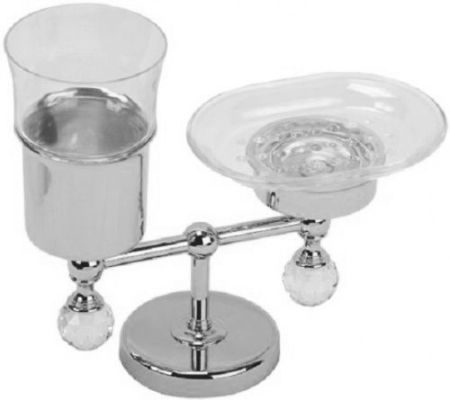 Стакан и мыльница Migliore Amerida Swarovski ML.AMR-60.410 CR (хром), артикул ML.AMR-60.410.CR