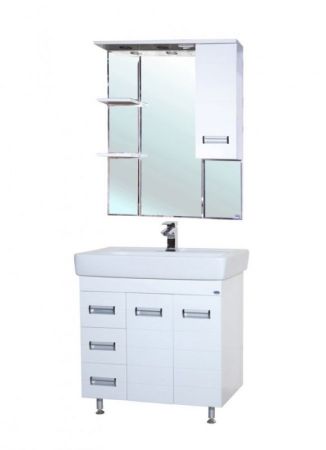 Тумба под раковину Bellezza Сиена 80 4633913080010 с бельевой корзиной Белая, артикул 4633913080010