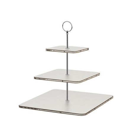 ADJ Сервировочная стойка, 30x30xH35 см.,ручка Круглая, цвет: устричный, фурнитура хром, артикул 0092C.02.CR