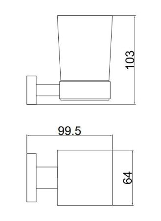 Стакан для ванной комнаты BELZ B90406, вороненая сталь, артикул B90406