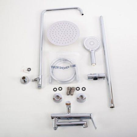 UNIQUE Душевая стойка со смесителем и изливом, хром UNIQUE-VSCM-CRM, артикул UNIQUE-VSCM-CRM