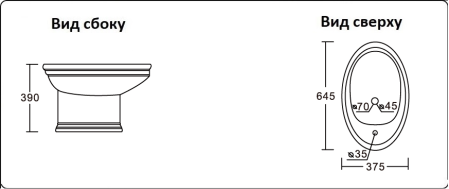 Биде напольное CeramaLux 2051, артикул 