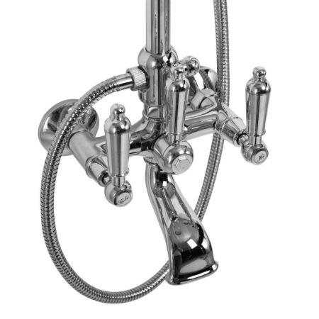 Душевая стойка со смесителем для ванны, верхнего и ручного душа CEZARES FIRST-CVD, артикул FIRST-CVD-01-Bi