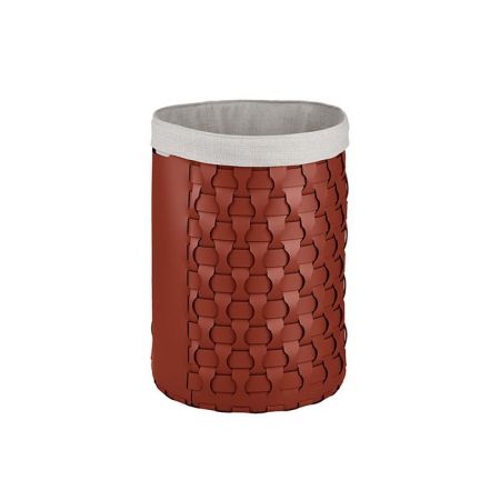 ADJ Круглая корзина для белья Dubai, D40xH57 см., цвет: бордо/коньяк, артикул 2057.30/09