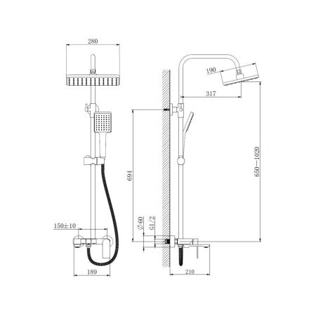 Душевая система Haiba HB24639, хром