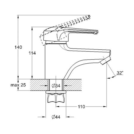 Смеситель для раковины G.Lauf LWZ1-A182, хром