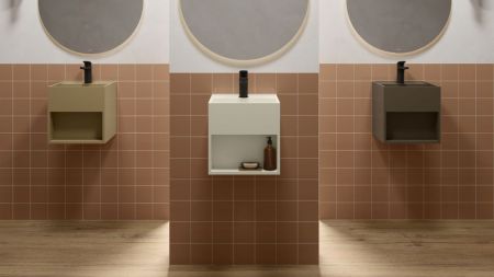 Zenon Titan, подвесная раковина квадратной формы, с полочкой, 30х30хh30 см, цвет белый матовый, артикул 4000.000.000.000.39678