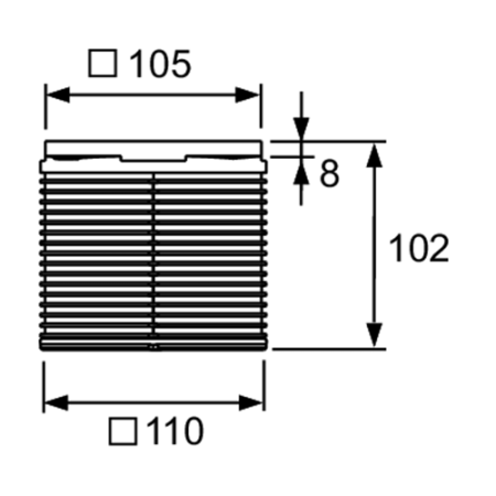 Базовая решетка 100 х 100 мм с монтажным элементом, пластик, артикул 3660001