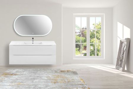 База под керамическую раковину Mia 1200 подвесная, 2 выкатных ящика soft close, G.White, артикул VMC-2MC120GW