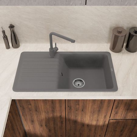 Смеситель для кухни GranFest Z-5411, темно-серый, артикул Z-5411 темно-серый