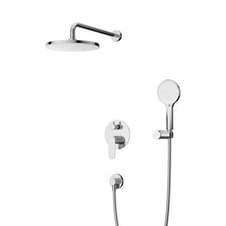 STYLUS-DSET-IN Душевой комплект встраиваемый (смеситель встраиваемый, верхний душ, ручной душ со шлангом, штуцер с держателем), сатин, артикул STYLUS-DSET-IN