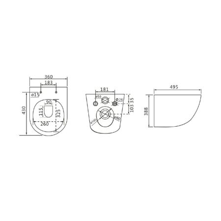 Унитаз Lemark GLAZER подвесной, черный матовый (9612004), артикул 9612004