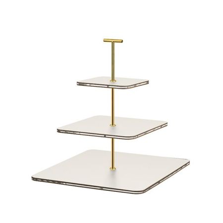 ADJ Сервировочная стойка, 30x30xH35 см.,ручка "Т", цвет: белый, фурнитура золото