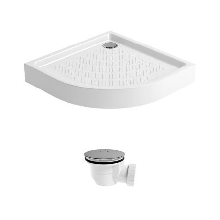 Комплект полукруглого душевого поддона с сифоном Lavinia Boho Rock 3707180S, 80 х 80 см