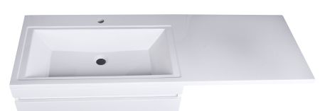 Тумба напольная "Даллас 140", Люкс белая, PLUS, ЭМАЛЬ, артикул СС-00002385