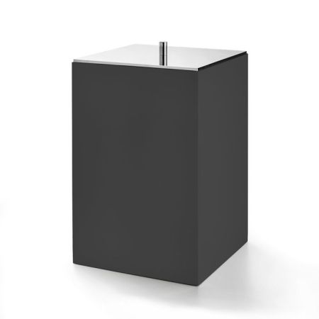 Урна, 3SC, BeMood Black, с крышкой, ширина, мм-200, глубина, мм-200, высота, мм-320, тип установки-напольный, цвет-хром/черный, артикул BEMN64ASL