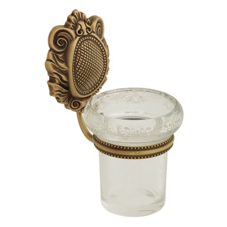 CLEOPATRA Стакан настенный, стекло прозр.с мат.дек, бронза, артикул 16621