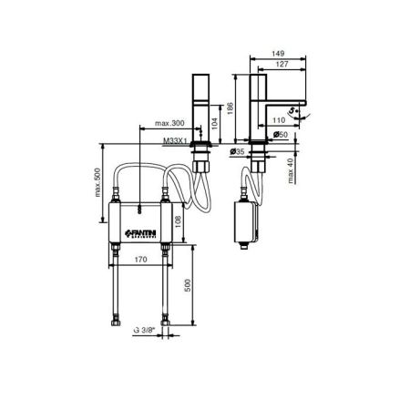 Fantini Milano Электронный смеситель для раковины на 1 отверстие, цвет: хром, артикул 31 02 2904WF