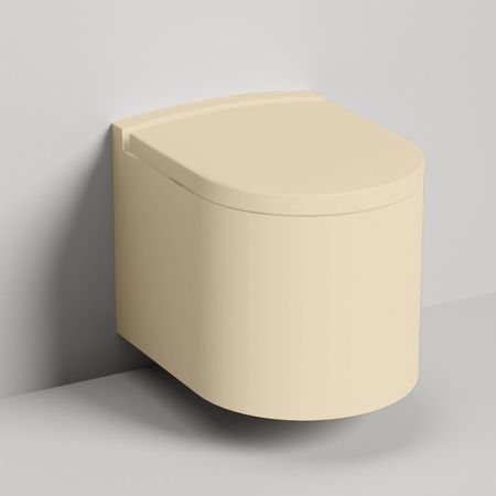 Salini GEMELLI Унитаз подвесной 530х410х420 мм, материал S-Stone матовый, внутри керамика, крышка микролифт, цвет RAL1015, артикул 240121KMRF RAL1015