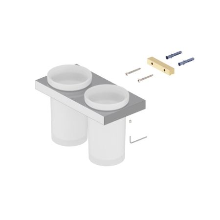 Стакан для зубных щеток двойной Timo Petruma никель (15234/13), артикул 15234/13