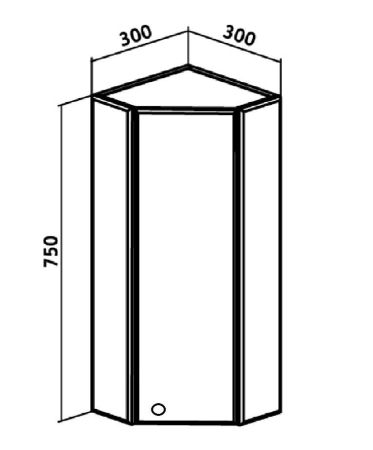 Шкаф навесной Runo угловой Кредо 30 (00000000010), артикул 00000000010