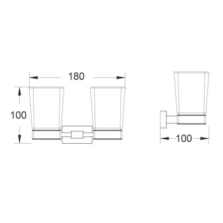 Стакан для ванной комнаты двойной Shevanik SG5622C, белый, артикул SG5622C