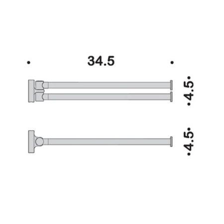 Colombo Plus Полотенцедержатель 34.5см., двойной, цвет: белый матовый, артикул W4913.BM