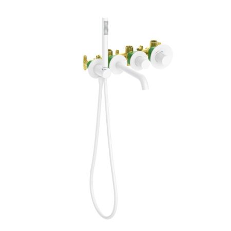 Смеситель встроенный для ванны с душем с термостатом Timo Saona белый матовый (2324/16YSM), артикул 2324/16YSM