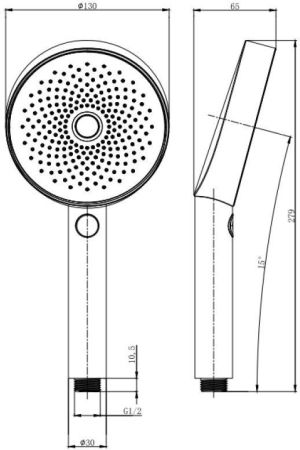 Душевая лейка Allen Brau Priority 5.31B20-MG графит браш, артикул 5.31B20-MG