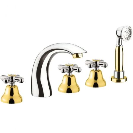 Смеситель на борт ванны Webert Armony AM730401017 Хром Золото, артикул AM730401017