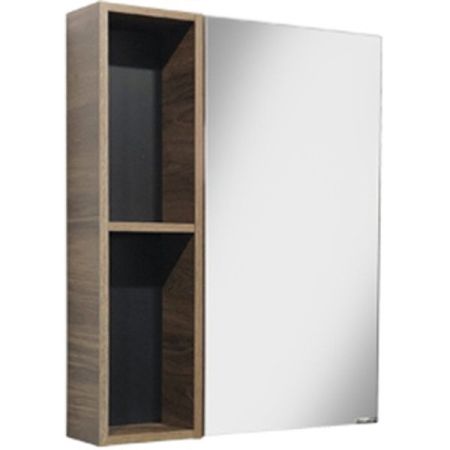 Зеркальный шкаф Comforty Штутгарт 60 4151036 Дуб темно-коричневый Черный матовый, артикул 4151036