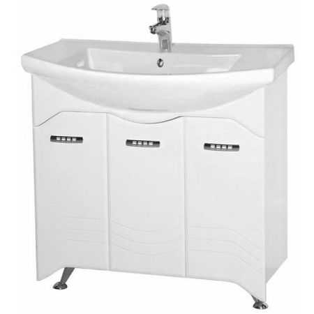 Тумба под раковину Bellezza Дрея 85 4631314000019 с бельевой корзиной Белая, артикул 4631314000019