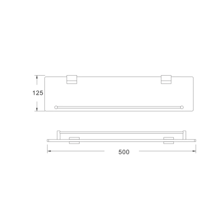 Полка стеклянная Rose RG1719H, черный, артикул RG1719H