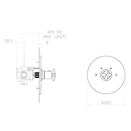 Nicolazzi Star Смеситель для встроенный, термостатический, цвет хром (без внутр части)