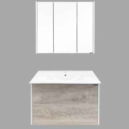 Зеркальный шкаф Comforty Женева 90 4137132 Дуб белый, артикул 4137132