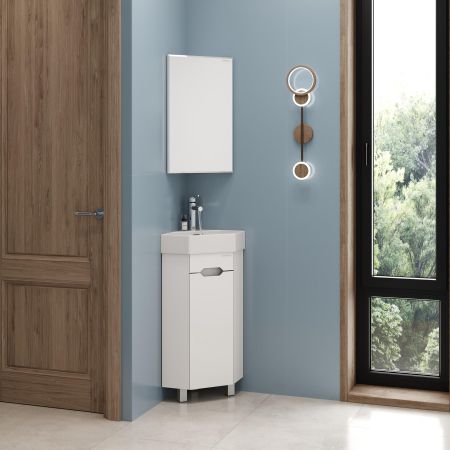 Тумба Onika Айленд 35 напольная, белая, угловая (ум. Line)