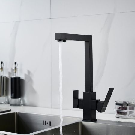 Смеситель для кухни с подключением фильтра Shevanik S148H, черный, артикул S148H