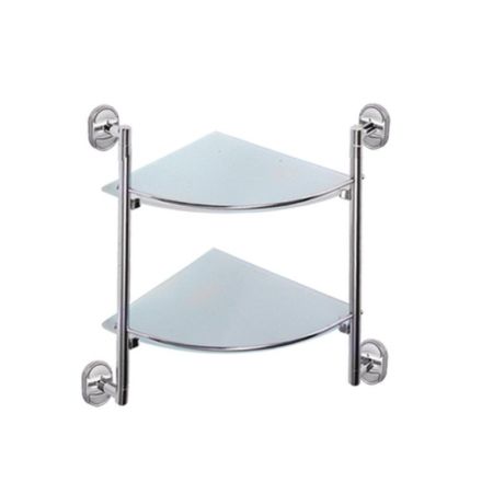 Полка стеклянная угловая Haiba HB1907-2, хром, артикул HB1907-2
