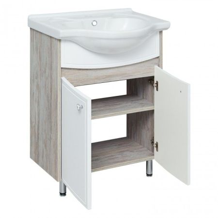 Тумба под раковину Runo Аликанте 60 4620750021832 Скандинавский дуб Белая