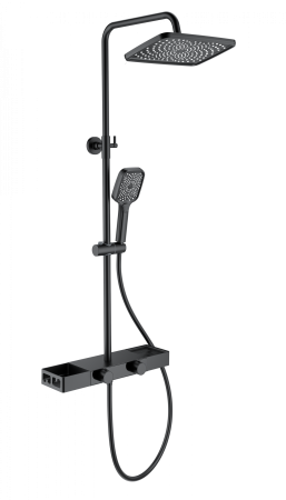 Душевая система WONZON & WOGHAND Shelf, Черный матовый (WW-B3552-MB), артикул WW-B3552-MB