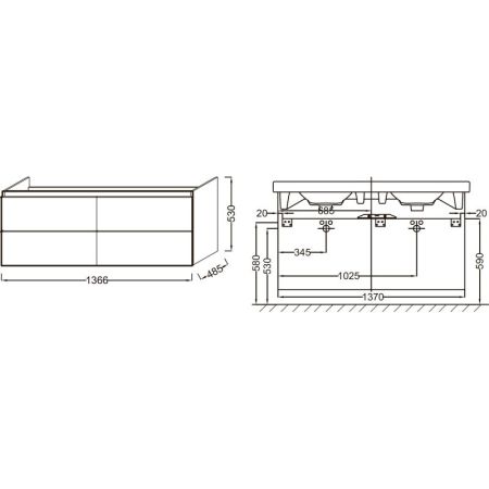 Тумба под раковину Jacob Delafon Odeon Up 137 EB997-N18 подвесная Белая, артикул EB997-N18