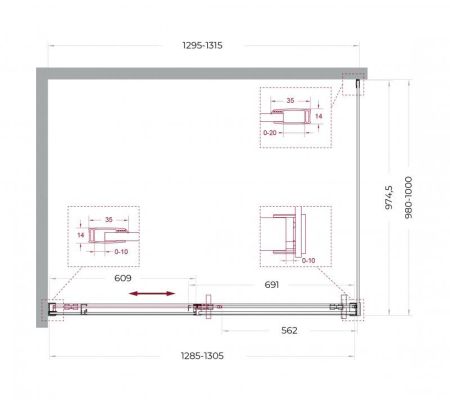 SOFT_CLOSE-1-AH-1-140/90-C-GM Душевой уголок, артикул SOFT_CLOSE-1-AH-1-140/90-C-GM
