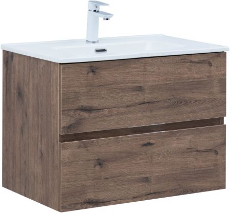 Тумба под раковину Aquanet Алвита New 70 2 ящика, дуб веллингтон табак, артикул 00334185